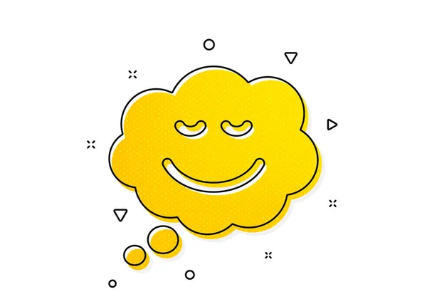 聊天感情用事具有笑脸图标的滑稽言语泡沫 黄色圆圈图案 经典的语音泡沫图标 几何元素 — 图库矢量图片