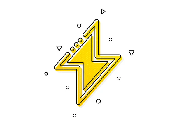 Thunderbolt Sign Energy Icon Electric Power Symbol Yellow Circles Pattern — Stock Vector