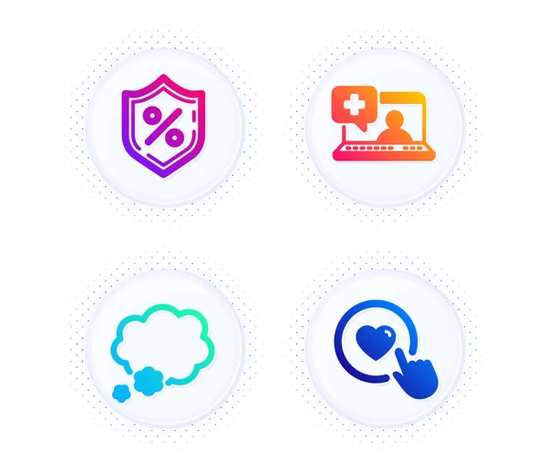 Loan Percent Medical Help Talk Bubble Icons Simple Set Button — Stock Vector