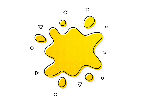 ランドリーサービスの看板 汚い場所のアイコン 服汚れ記号 黄色い丸模様 古典的な汚い場所のアイコン 幾何学的要素 ベクトル — ストックベクタ