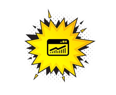 Web sitesi trafik simgesi. Konuşma baloncuğu. Rapor çizelgesi ya da satış büyüme işareti. Analiz ve İstatistik veri sembolü. Tırnak işaretleri. Klasik web sitesi istatistik simgesi. Vektör