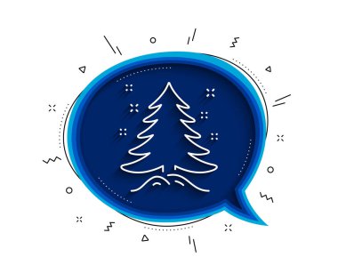 Noel ağacı simgesi. Gölgeli sohbet balonu. Yeni yıl ladin tabelası. Firavun ağacı sembolü. İnce bir noel ağacı ikonu. Vektör