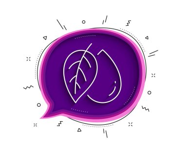 Maden yağı çizgisi simgesi. Gölgeli sohbet balonu. Organik test işareti. Su damlası sembolü. İnce bir mineral yağ ikonu. Vektör