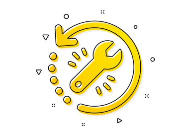 Yedek veri işareti. Kurtarma aracı simgesi. Bilgi sembolünü geri yükle. Sarı daireler şeklinde. Klasik kurtarma aracı simgesi. Geometrik elementler. Vektör