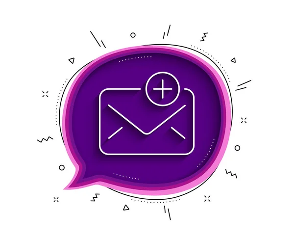 Neues Mailline Symbol Chat Blase Mit Schatten Hinzufügen Message Korrespondenz — Stockvektor