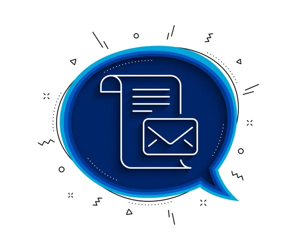 Icône Ligne Lettre Bulle Chat Avec Ombre Lire Message Correspondance — Image vectorielle
