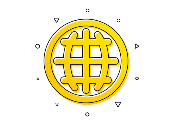 Wereld Aarde Teken Globe Icoon Wereldwijd Internetsymbool Gele Cirkels Patroon — Stockvector