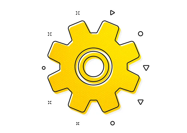 Znak Serwisowy Ikona Koguta Symbol Mechanizmu Obrotu Skrzyni Biegów Żółte — Wektor stockowy