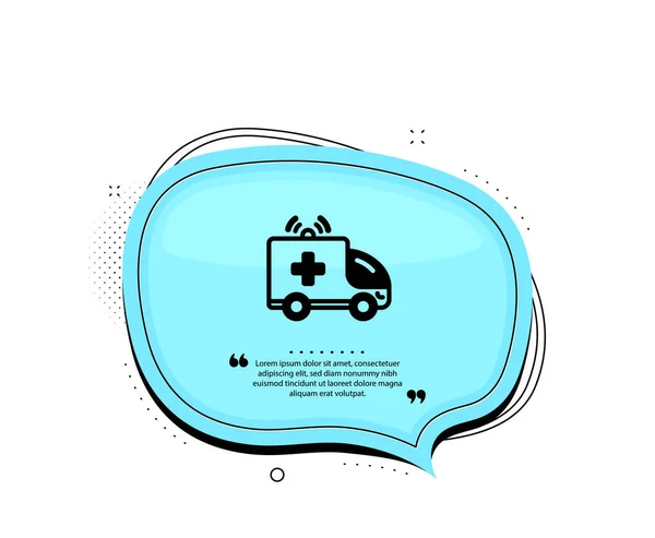 Ambulans Arabası Ikonu Konuşma Baloncuğu Tıbbi Acil Işınlama Işareti Tırnak — Stok Vektör