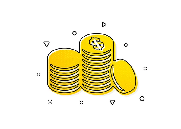 Τραπεζικό Συνάλλαγμα Κέρματα Εικονίδιο Χρήματα Σύμβολο Μετρητών Κίτρινοι Κύκλοι Κλασικό — Διανυσματικό Αρχείο