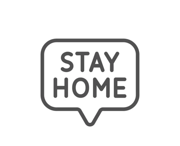 Stay Home Line Icon Coronavirus Pandemic Quarantine Sign Lives Symbol — Stock Vector