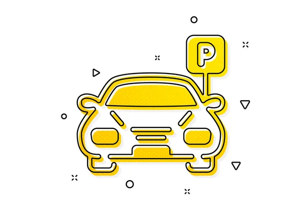 Parkplatzschild Das Symbol Des Parkens Verkehrsort Symbol Gelbe Kreise Muster — Stockvektor