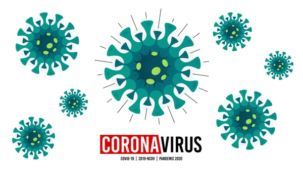 Coronavirus Covid Fundo Surto Vírus Corona Pandemia 2019 Ncov Parem —  Vetores de Stock