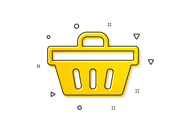 Internetowy Znak Zakupu Ikona Koszyka Symbol Koszyka Supermarkecie Żółte Kółka — Wektor stockowy