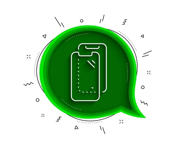 Icône Ligne Verre Smartphone Bulle Chat Avec Ombre Panneau Protection — Image vectorielle