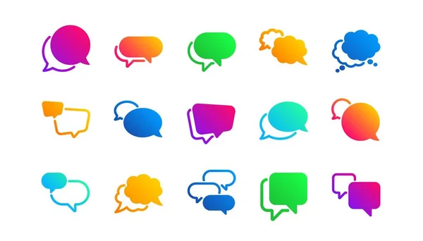 Sosyal Medya Mesajı Komik Baloncuklar Sohbet Konuşma Baloncukları Simgeler Yapıştırmayı — Stok Vektör