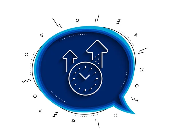 Icono Línea Gestión Tiempo Chat Burbuja Con Sombra Señal Reloj — Archivo Imágenes Vectoriales