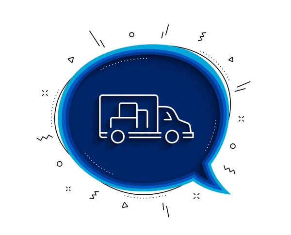 Icono Línea Transporte Camiones Chat Burbuja Con Sombra Señal Vehículo — Vector de stock