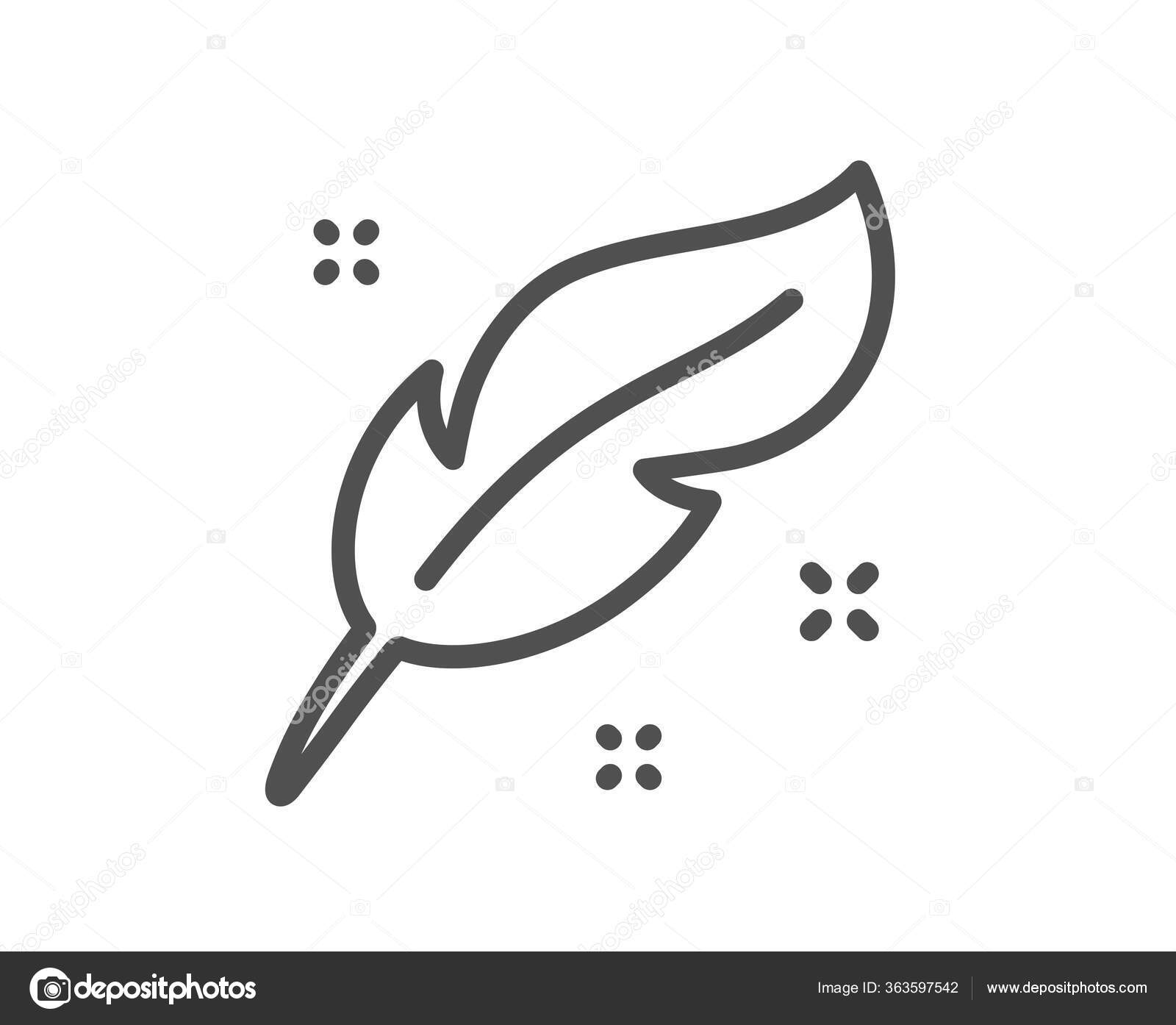 Vintage feather quill pen with black ink stroke Vector Image