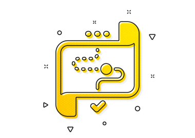Stratery gol işareti. Hedef yol simgesi. Çekirdek değer sembolü. Sarı daireler şeklinde. Klasik hedef yolu simgesi. Geometrik elementler. Vektör