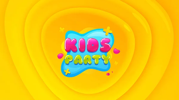 Kids Party Icon Geometric Plastic Design Banner Fun Playing Zone — Stock Vector