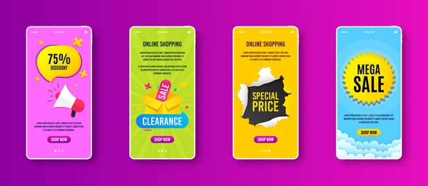 Clearance Sale Icon Phone Screen Banner Discount Banner Box Special — Stock Vector