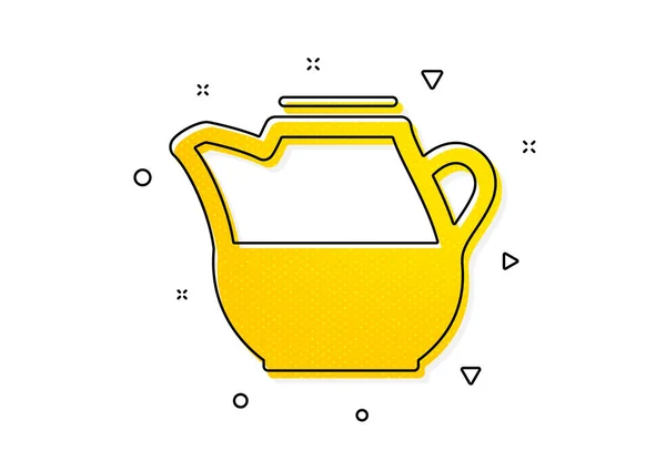 Świeży Znak Drinku Dzbanek Mleko Ikony Kawy Symbol Napoju Żółte — Wektor stockowy