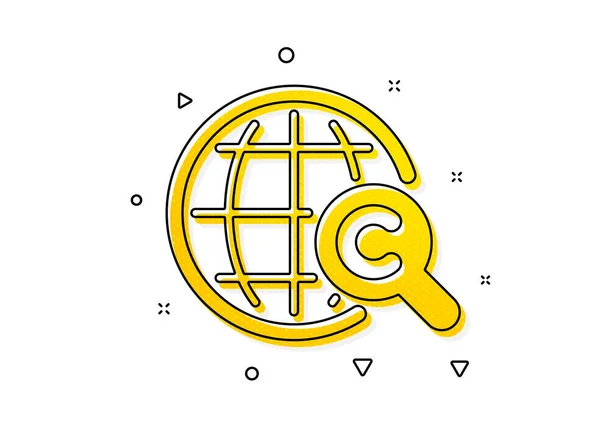 Copywriting Teken Internationaal Auteursrecht Icoon Wereldsymbool Gele Cirkels Patroon Klassiek — Stockvector