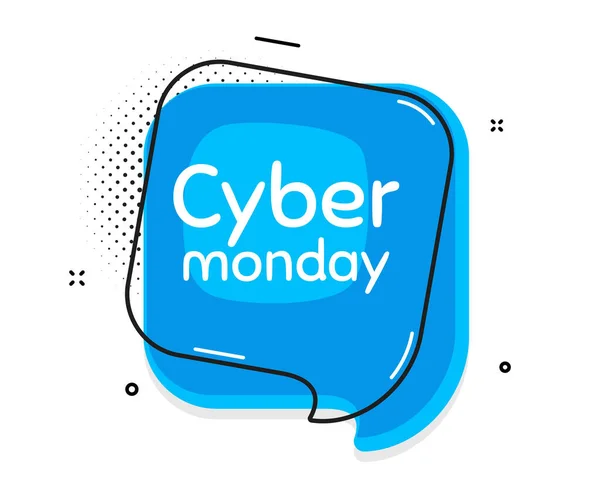 Cyber Monday Sale Bolha Conversa Pensamento Oferta Especial Sinal Preço —  Vetores de Stock