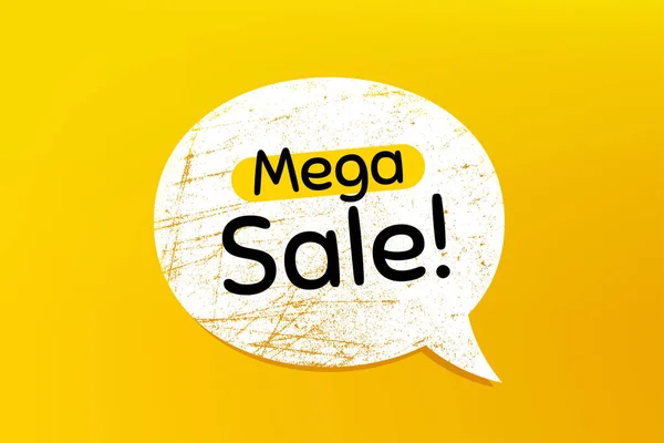 Mega Sale Banner Grunge Řečovou Bublinou Speciální Nabídková Cena Symbol — Stockový vektor