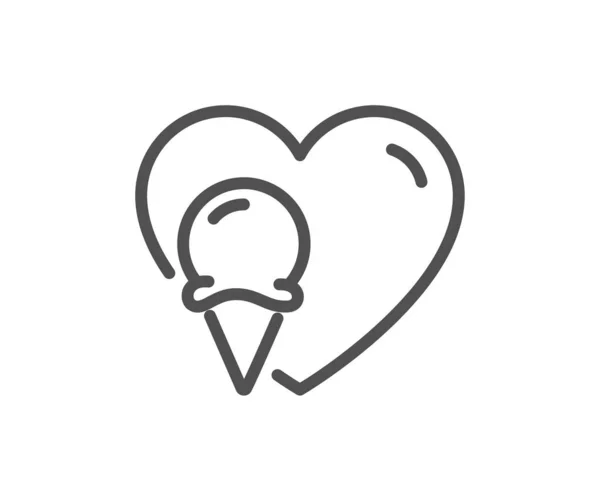 Значок Любовной Линии Мороженого Знак Ванильным Мороженым Замороженный Символ Летнего — стоковый вектор