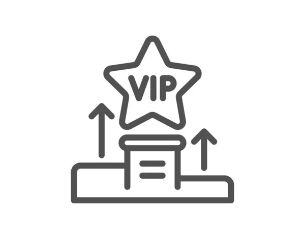 Vip Podium Line Icon Very Important Person Star Sign Member — Stock Vector