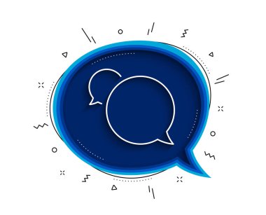 Kurye hattı simgesi. Gölgeli sohbet balonu. Konuşma balonu işareti. Sohbet mesajı sembolü. İnce çizgi kurye ikonu. Vektör