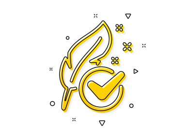 Tüy işareti. Hipoalerjenik test ikonu. Sentetik sembol yok. Sarı daireler şeklinde. Klasik hipoalerjenik test ikonu. Geometrik elementler. Vektör