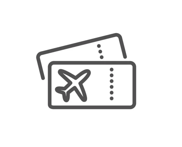 Boarding Pass Line Symbol Flugtickets Unterschreiben Check Flugsymbol Qualitäts Design — Stockvektor