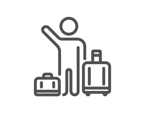 Icône Ligne Récupération Des Bagages Panneau Transfert Aéroport Symbole Des — Image vectorielle