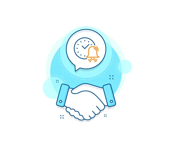 Signo Tiempo Reloj Trato Apretón Manos Icono Complejo Icono Línea — Vector de stock