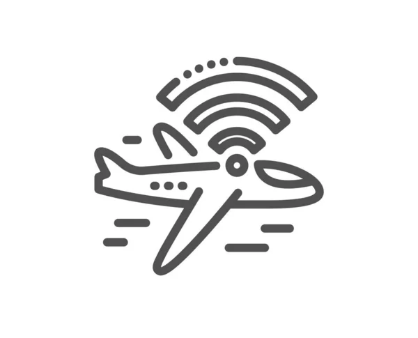 Icono Línea Wifi Avión Señal Avión Inflight Símbolo Internet Elemento — Archivo Imágenes Vectoriales