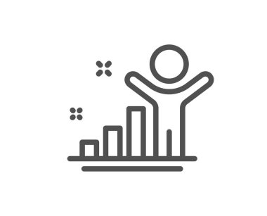 Kazanan çizgi ikonu. En iyi sonuç işareti. Birincilik sembolü. Kalite tasarım elemanı. Düzenlenebilir felç. Doğrusal stil kazanan simgesi. Vektör