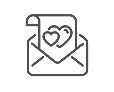 Aşk harfi simgesi. Sevgililer günü. Çift ilişkileri sembolü. Kalite tasarım elemanı. Düzenlenebilir felç. Doğrusal stil aşk harfi simgesi. Vektör