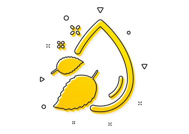 Nem işareti. Su damlası ikonu. Sarı daireler şeklinde. Klasik su damlası ikonu. Geometrik elementler. Vektör