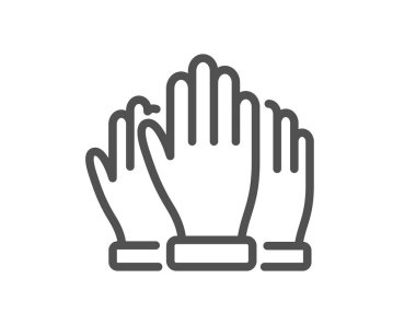 El çizgisi simgesine oy verin. Seçim işareti var. Gönüllüler ya da referandum sembolü. Kalite tasarım elemanı. Düzenlenebilir felç. Doğrusal stil oy simgesi. Vektör