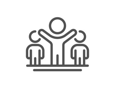 Kazanan çizgi ikonu. En iyi başarı işareti. Birincilik sembolü. Kalite tasarım elemanı. Düzenlenebilir felç. Doğrusal stil kazanan simgesi. Vektör