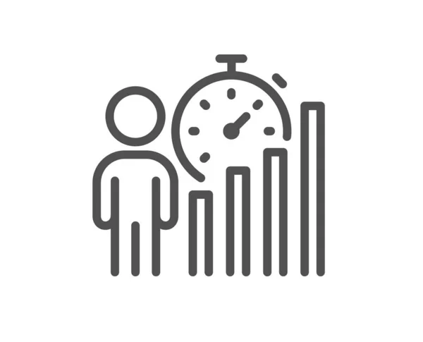 Ícone Linha Estatísticas Negócios Assinatura Relatório Reunião Funcionários Trabalhando Símbolo —  Vetores de Stock