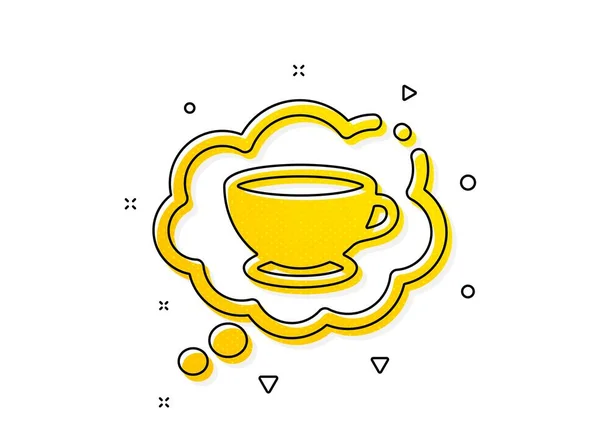 Hot Cappuccino Sign Coffee Cup Icon Speech Bubble Symbol Yellow — Stock Vector