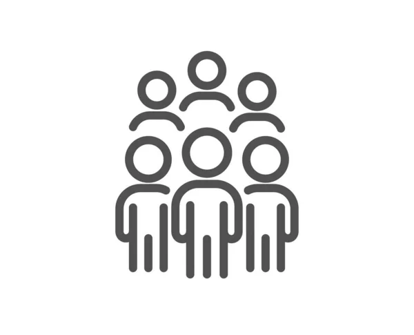 Gruppenmenschen Reihen Sich Aneinander Geschäftskonferenzschild Symbol Für Die Teambesprechung Qualitäts — Stockvektor