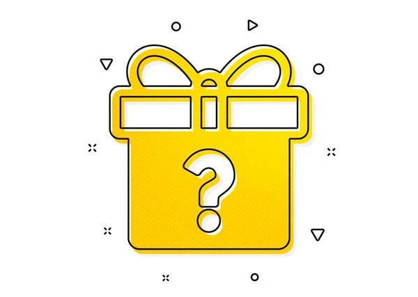Present Sale Sign Gift Box Question Mark Icon Birthday Shopping — Stock Vector