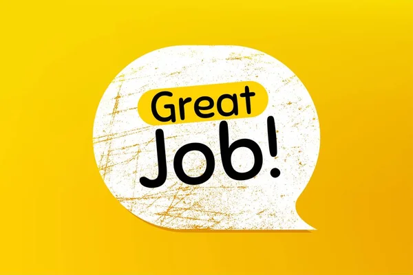 Great Job Symbol Banner Grunge Speech Bubble Recruitment Agency Sign — Stock Vector
