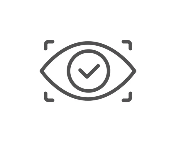 Ícone Linha Varredura Segurança Biométrica Sinal Acesso Ocular Símbolo Protecção — Vetor de Stock