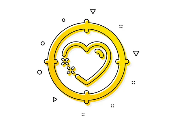 Kärlek Känslor Sikta Tecken Hjärtmålsikonen Alla Hjärtans Dag Symbol Gula — Stock vektor